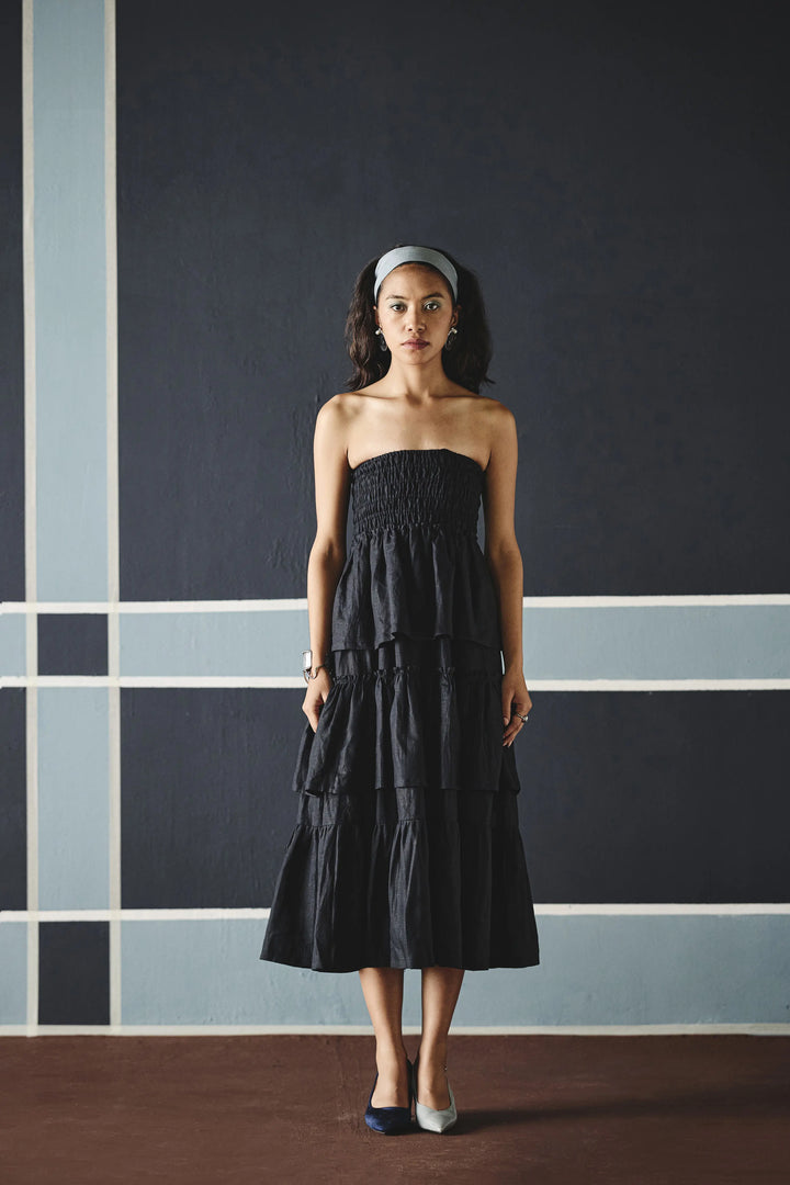 Elsa Smocking Dress- Blue
