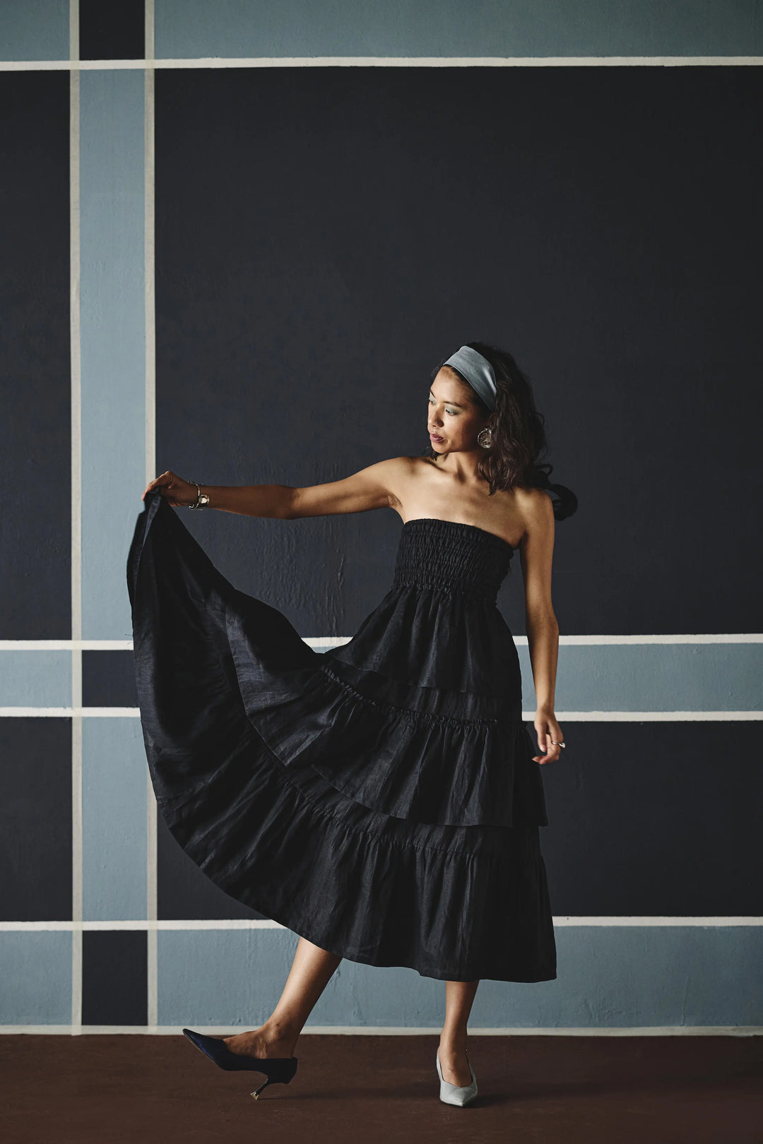 Elsa Smocking Dress- Blue