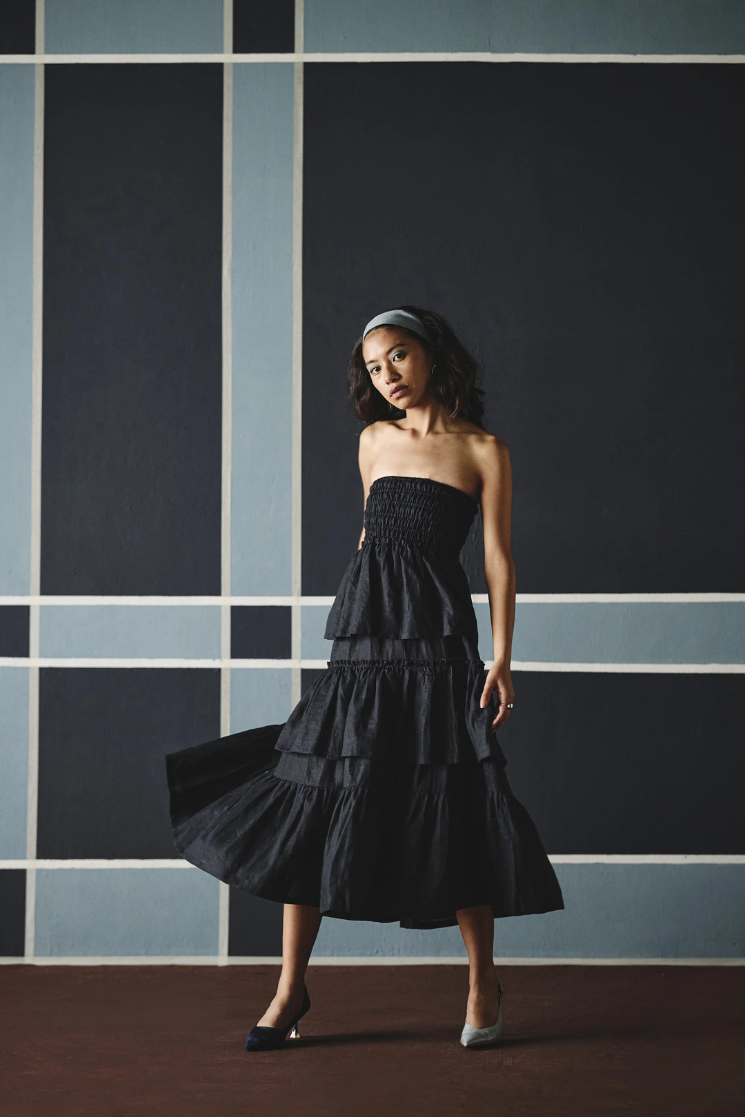 Elsa Smocking Dress- Blue