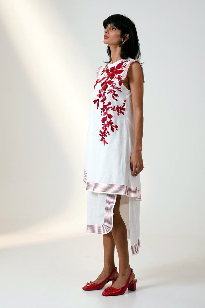 MARSALA - LAYERED MIDI DRESS