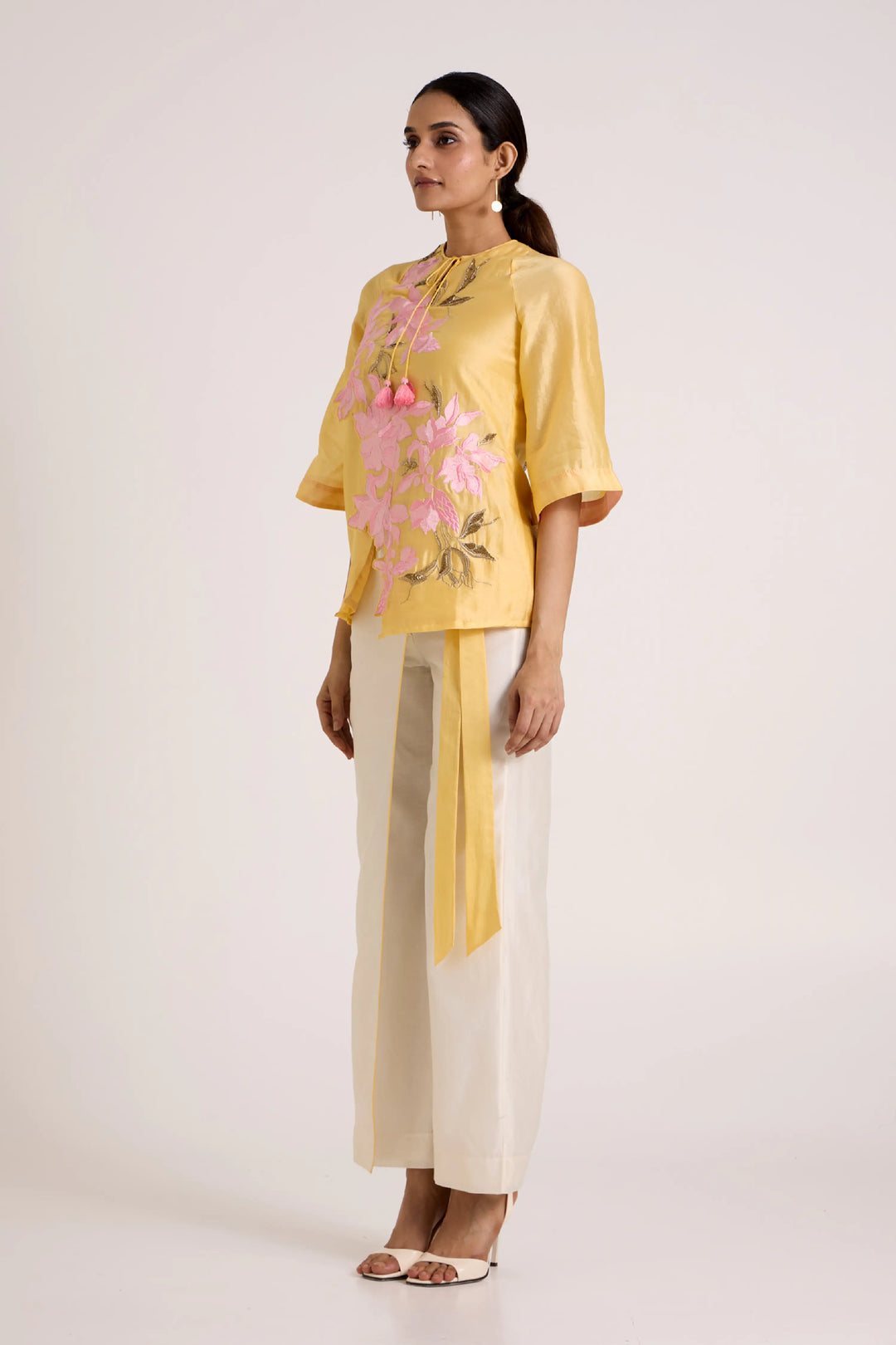 Butter Yellow Mirza - Scalloped Bloom Top + Flap Pants