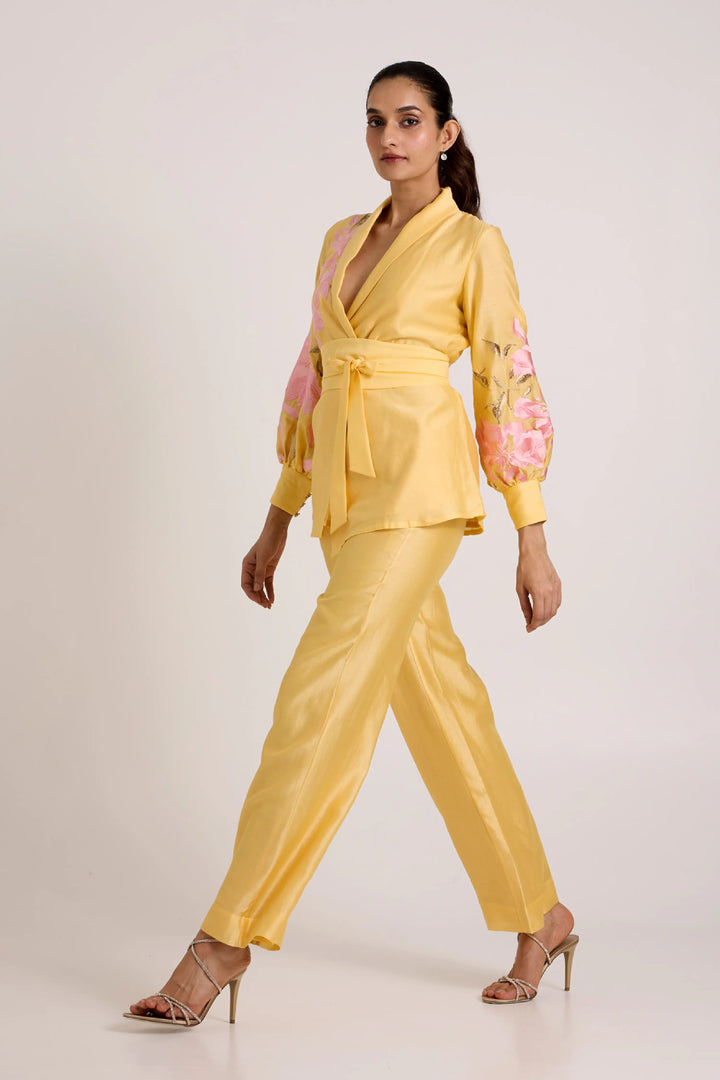 Butter Yellow Alfie - Obi Belt Blazer Set