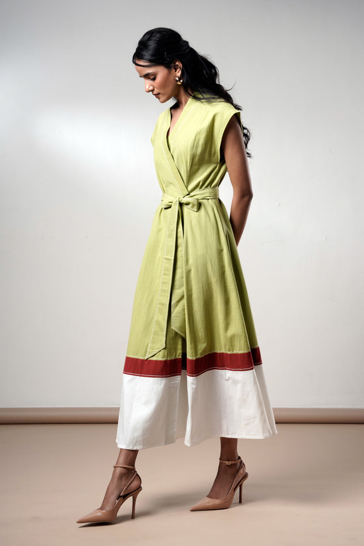 Rihana-olive-Flame Midi Dress