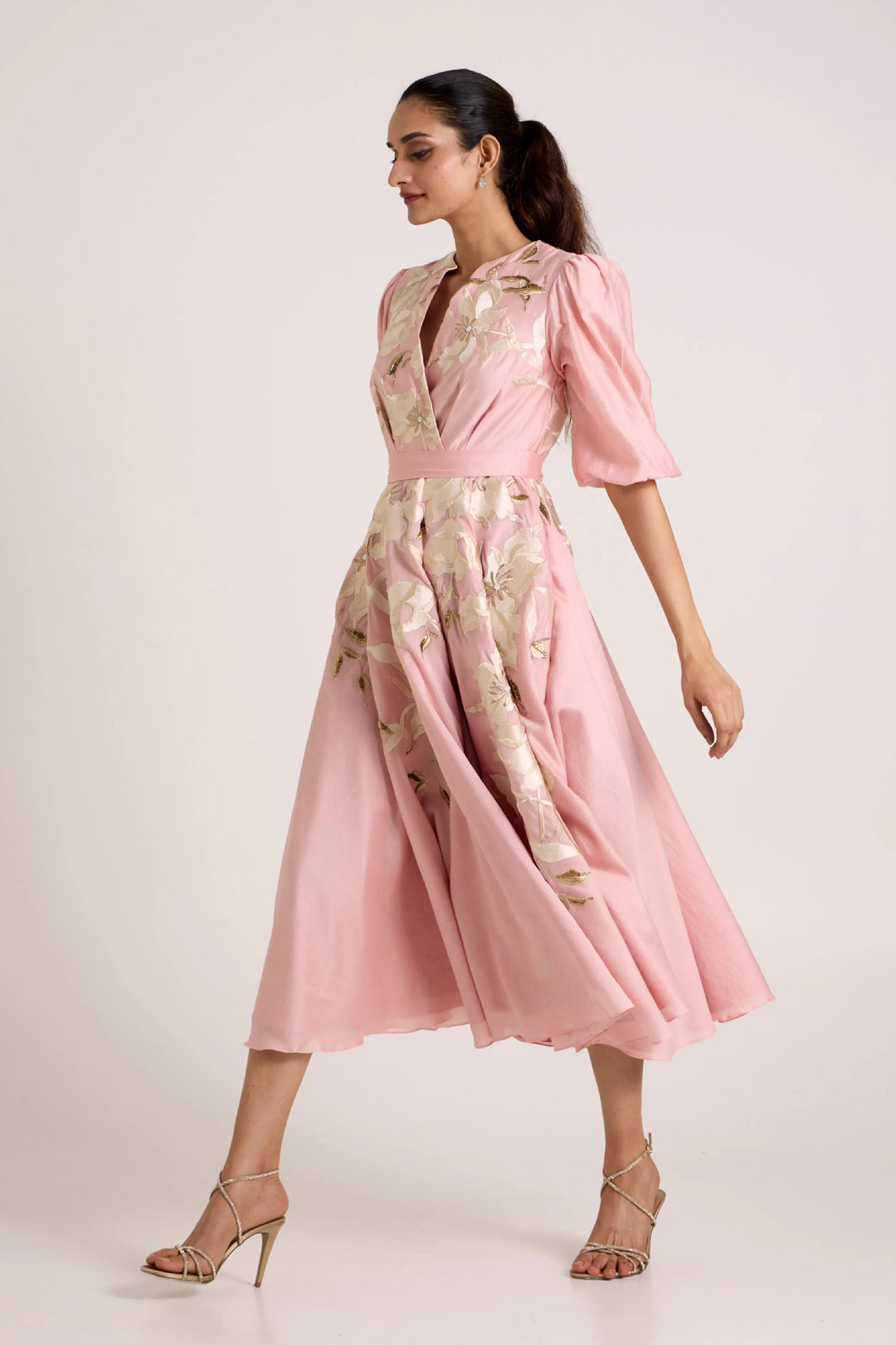 Ice Pink Saira Circular Midi Dress
