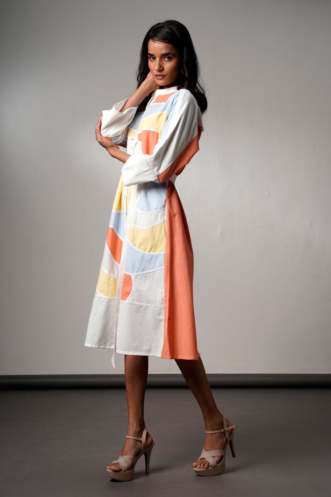 Morado-brushstroke-midi-dress