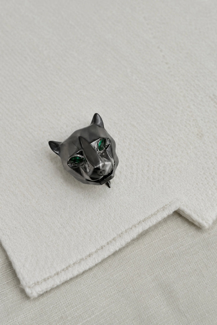 Silver Oxidised Untamed Panther Cufflinks