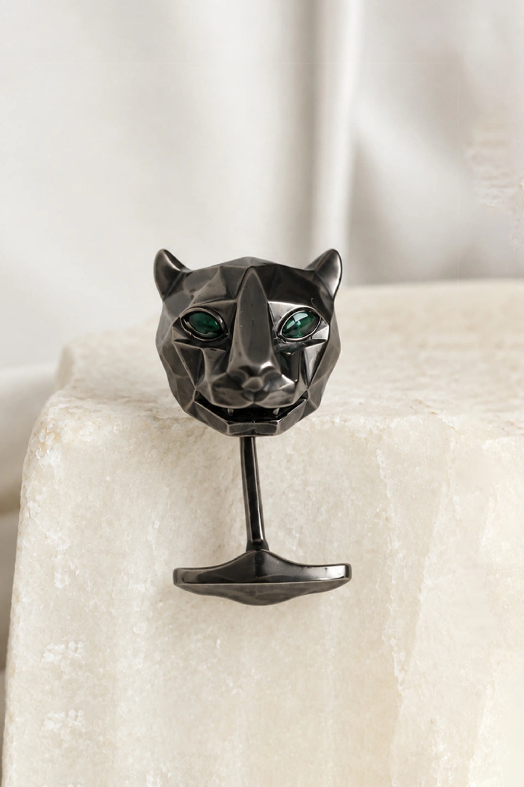 Silver Oxidised Untamed Panther Cufflinks