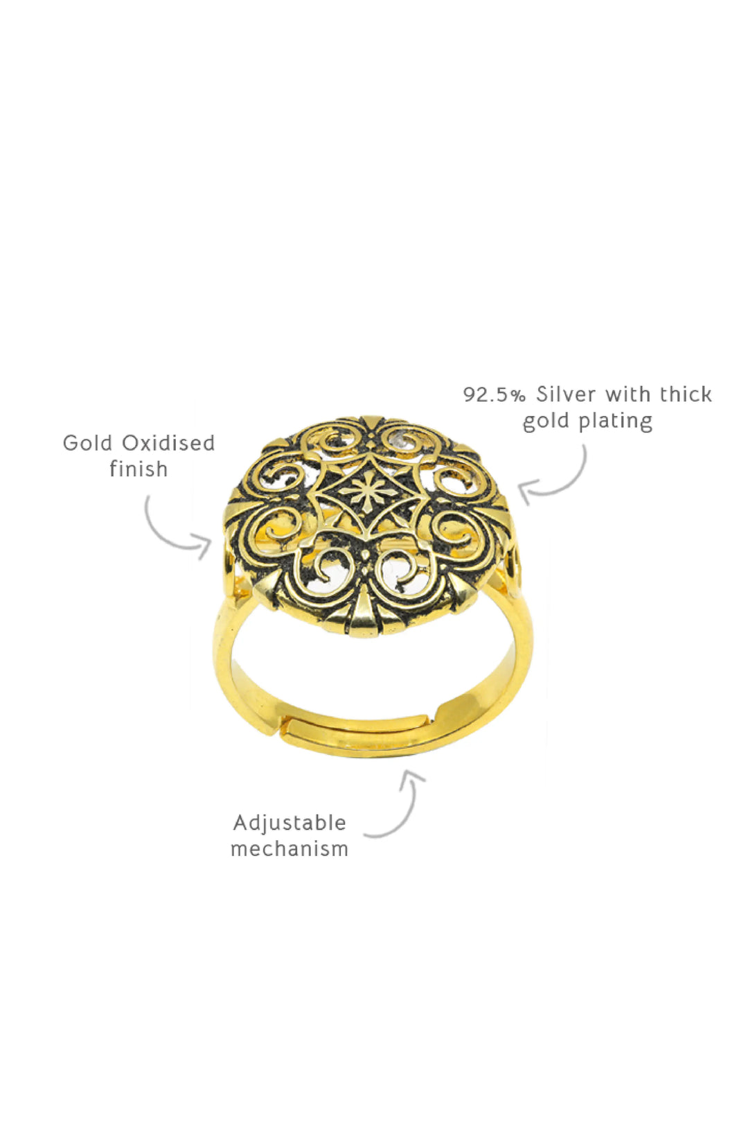 Thar Binti Ring - Gold Oxide Finish