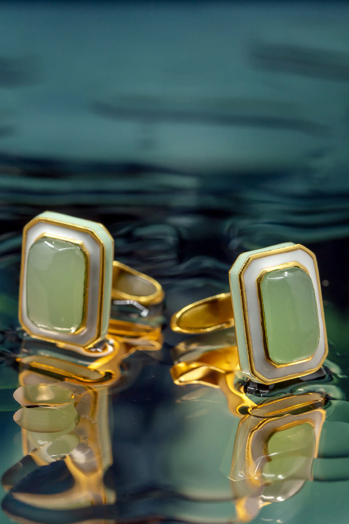 Foggy Green Tranquil Vitamin Sea Cufflinks