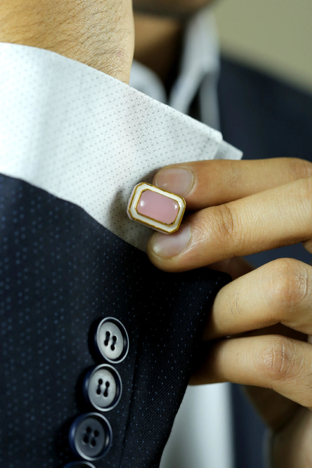 Cloudy Pink Tranquil Vitamin Sea Cufflinks