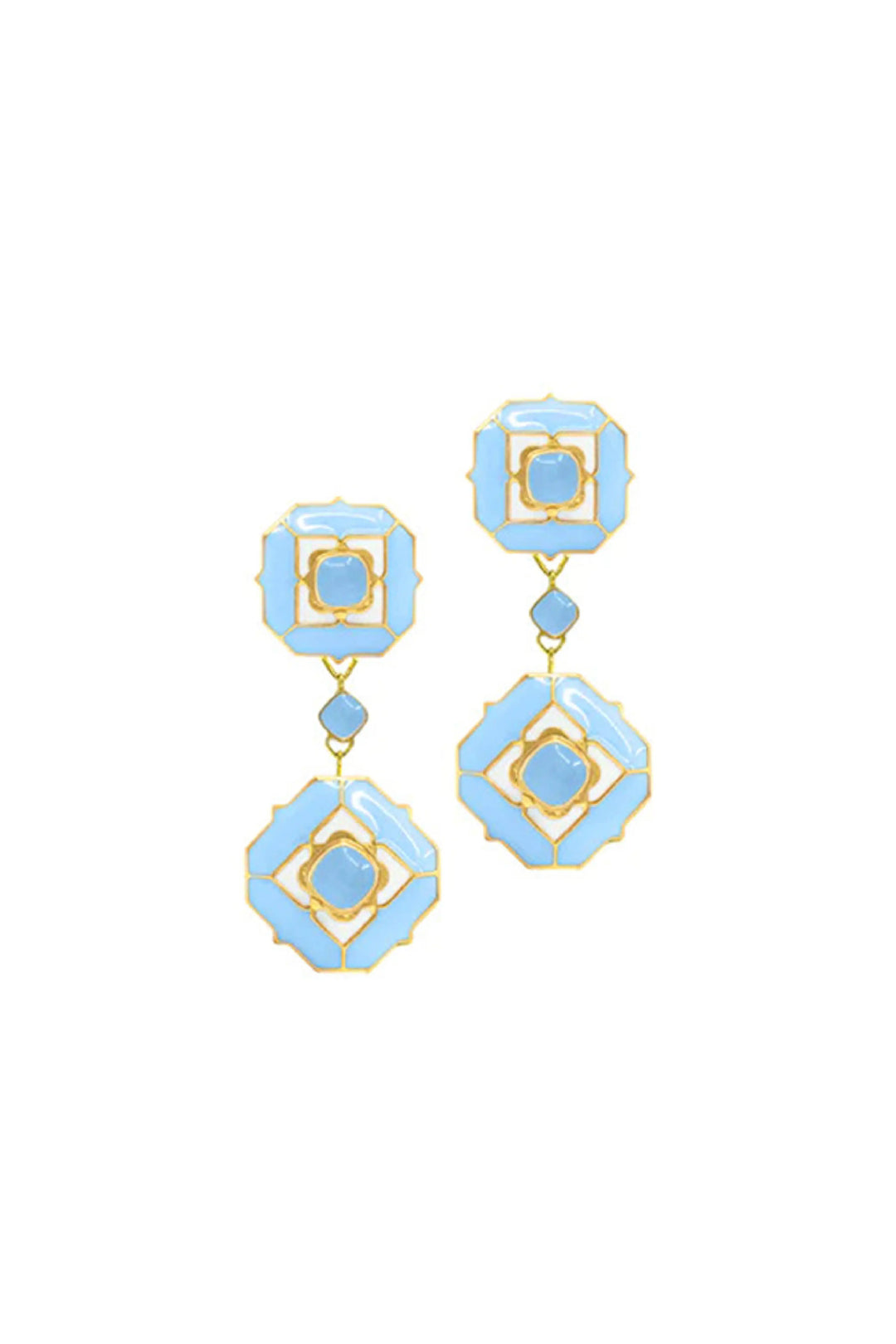 Ripple Blue Tranquil Serene Dangle Earrings