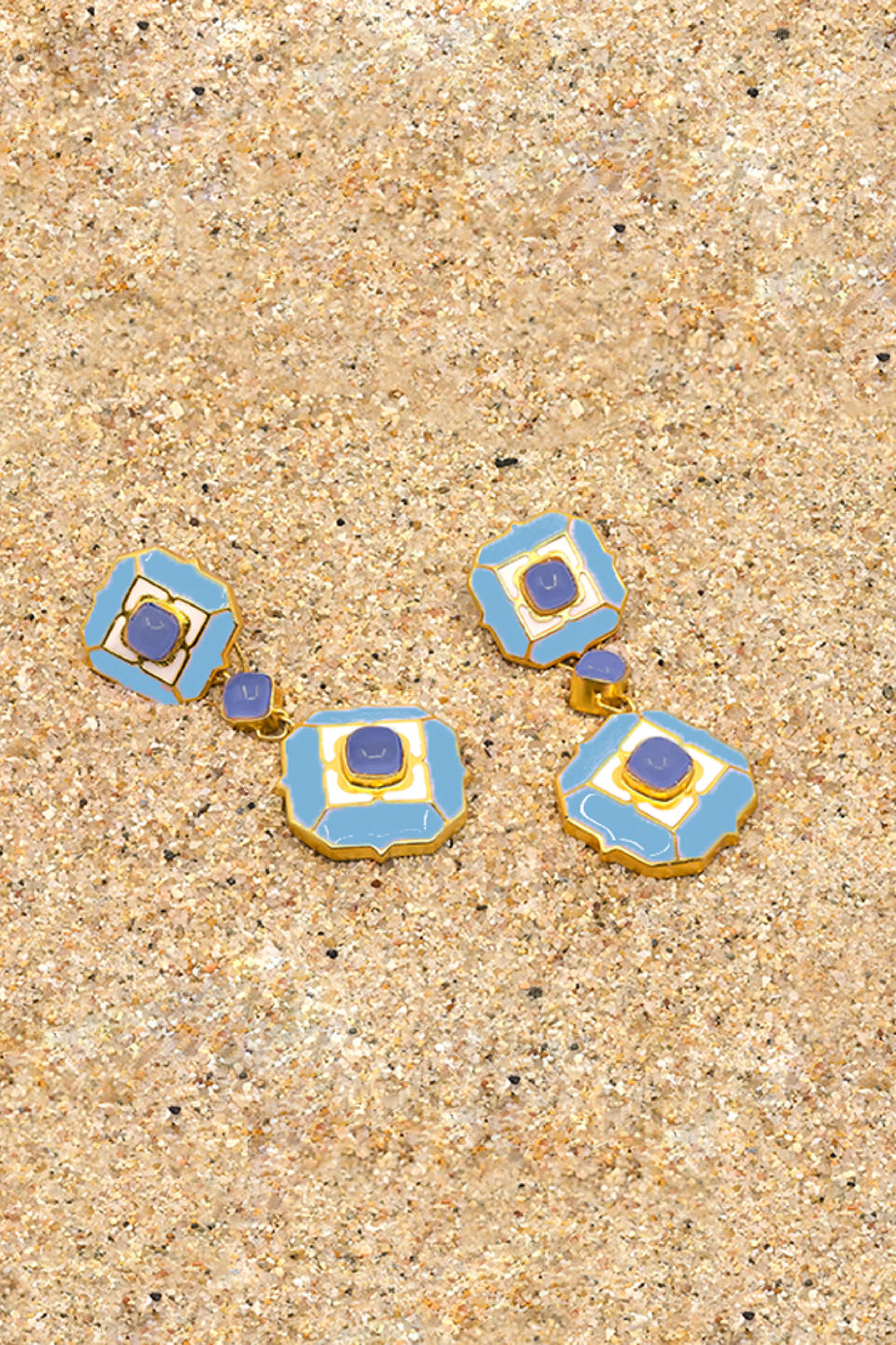 Ripple Blue Tranquil Serene Dangle Earrings