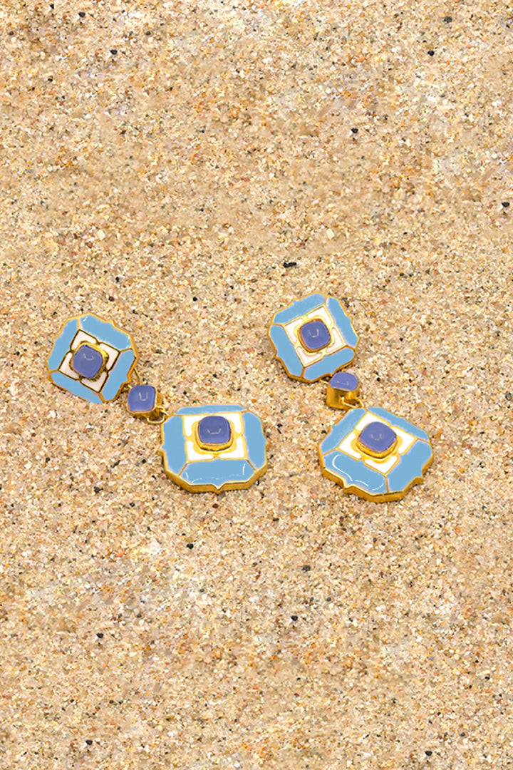 Ripple Blue Tranquil Serene Dangle Earrings