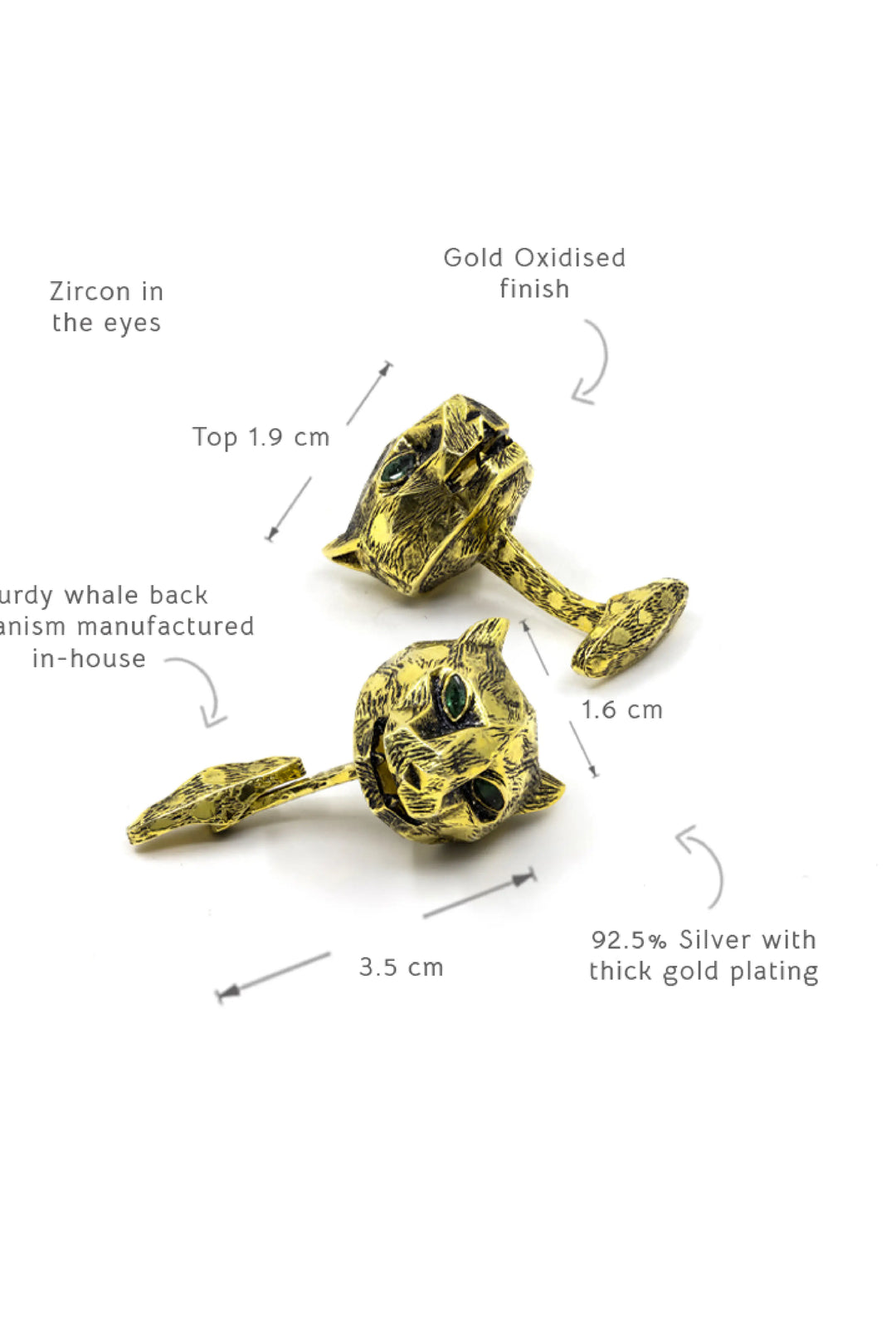 Golden Untamed Panther Cufflinks