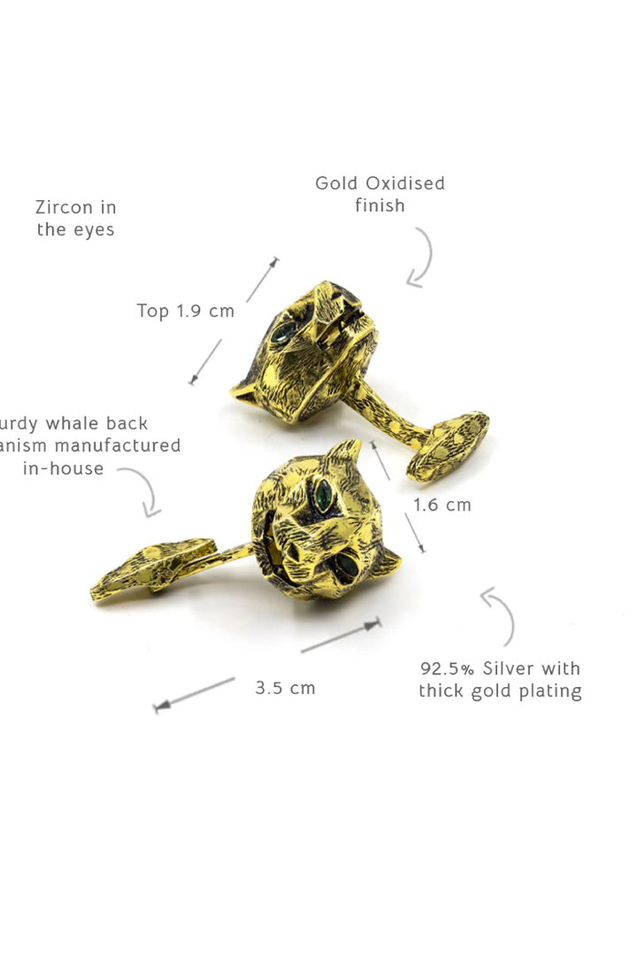 Golden Untamed Panther Cufflinks