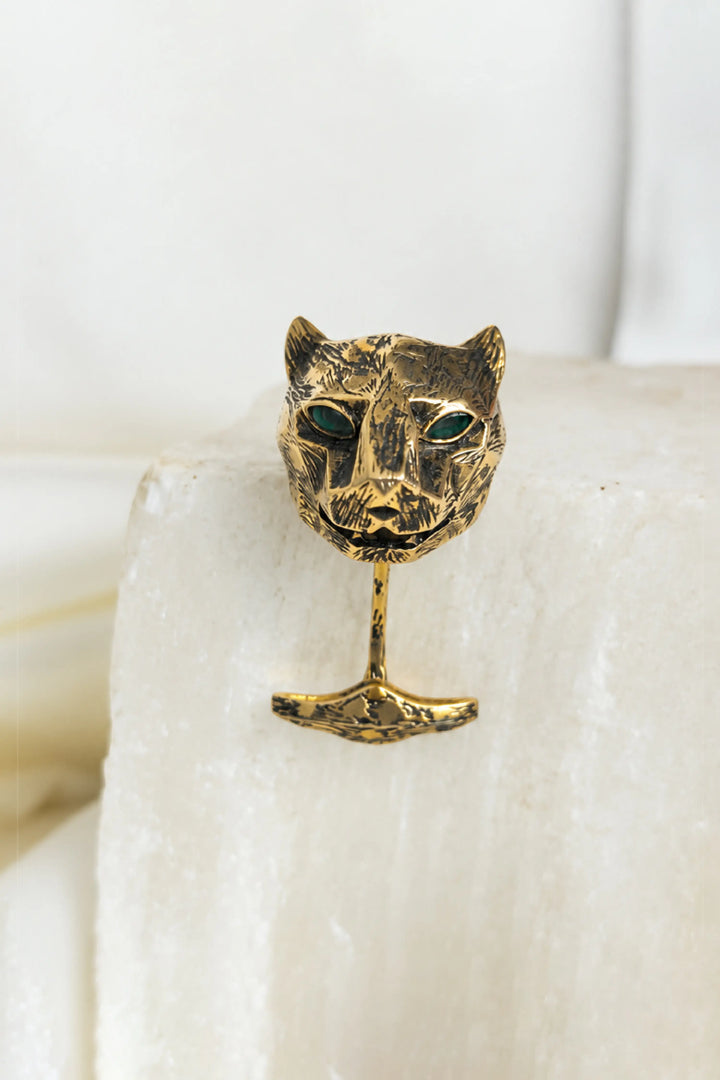 Golden Untamed Panther Cufflinks