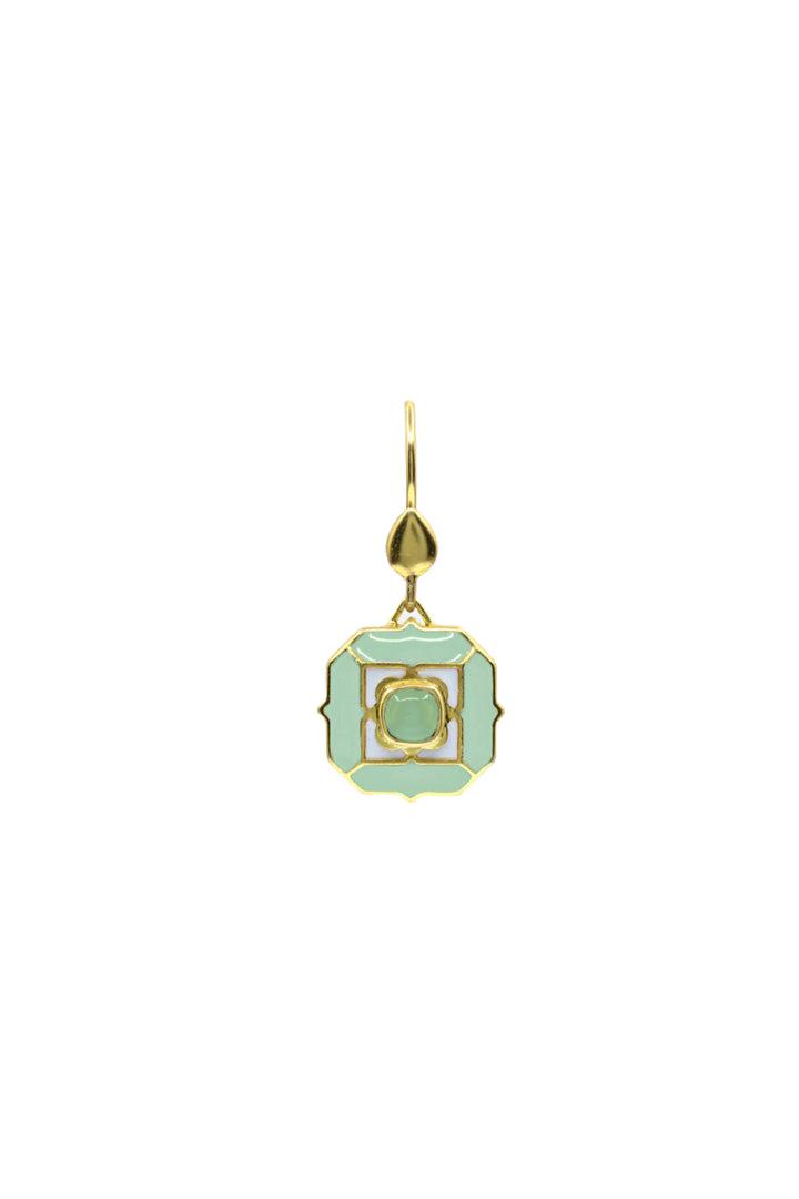 Foggy Green Tranquil Sea Breeze Hook Earrings