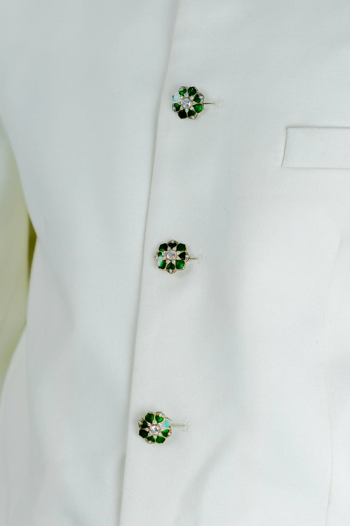 Rajwada Sherwani Buttons Green
