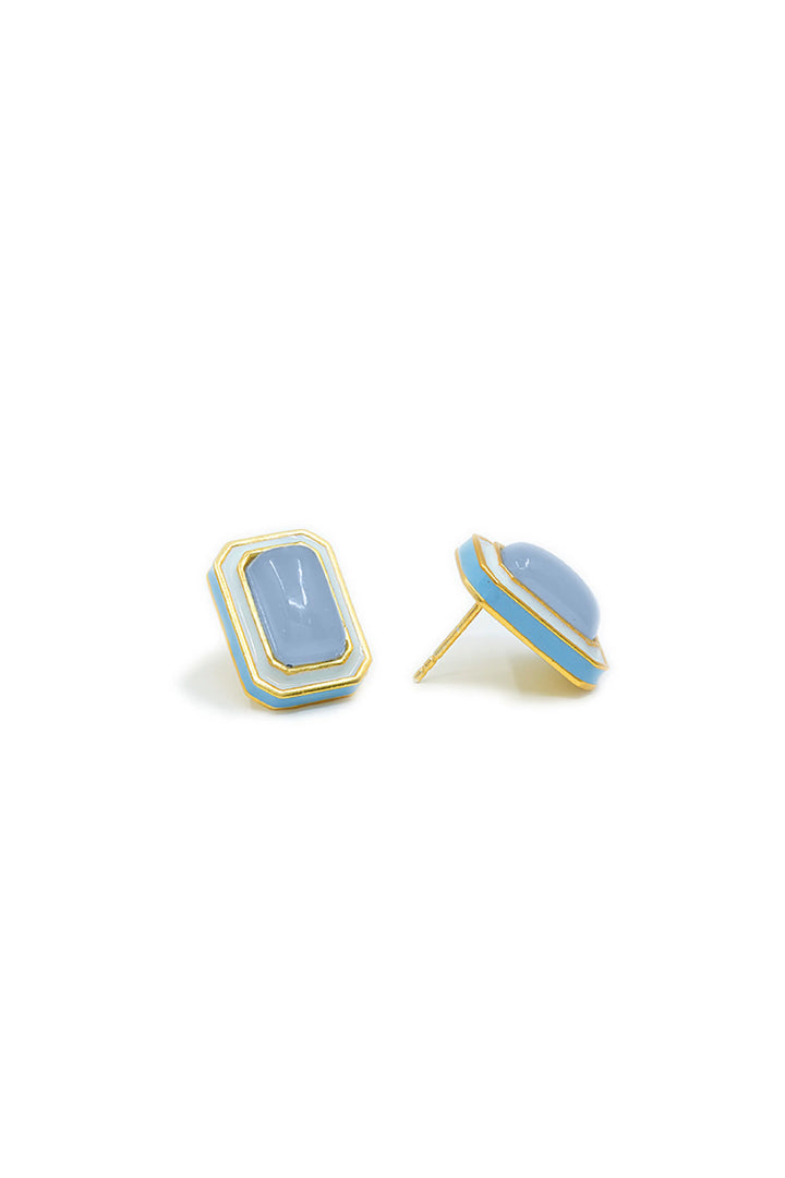 Tranquil Ripple Blue Vitamin Sea Stud Earrings