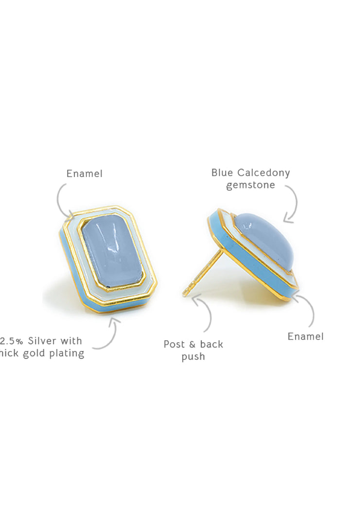 Tranquil Ripple Blue Vitamin Sea Stud Earrings