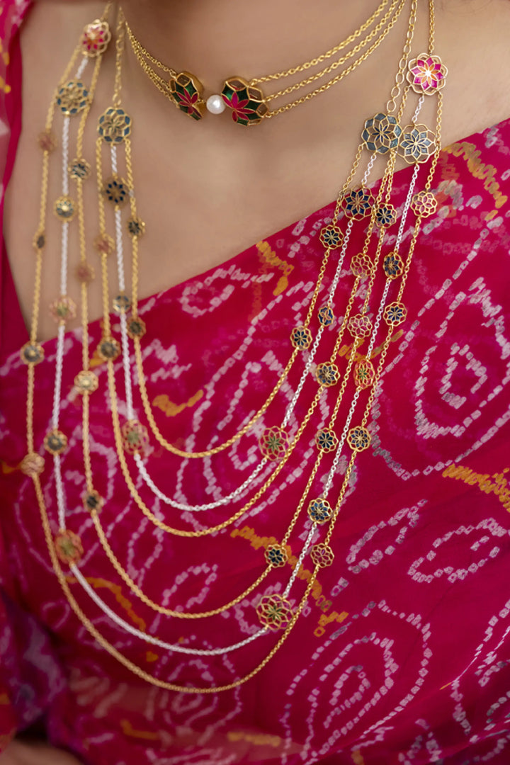 Golden Gul Long Zaira Chain Necklace