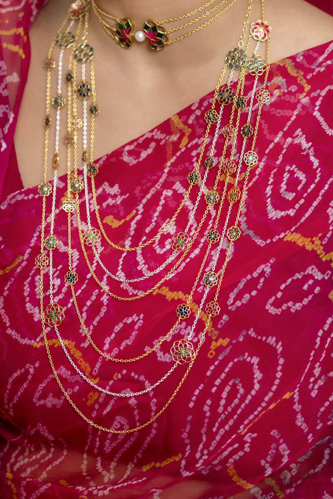 Golden Gul Long Zaira Chain Necklace