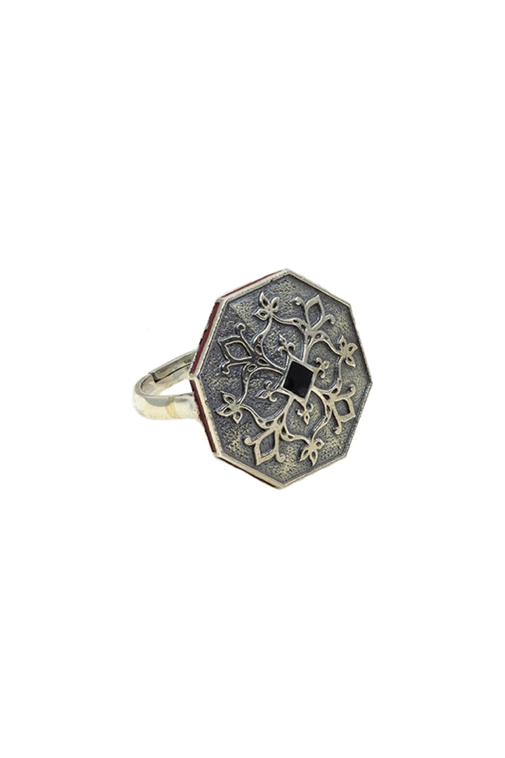 Goonj Tibari Ring - Silver Oxide Finish