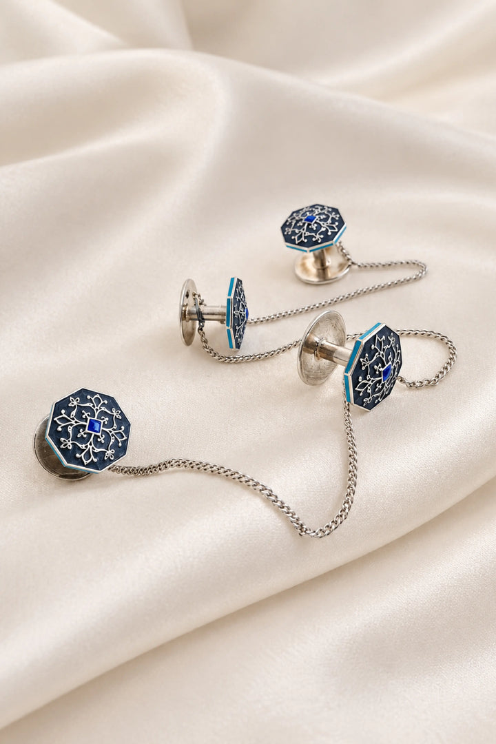Silver Goonj Isar Kurta Buttons