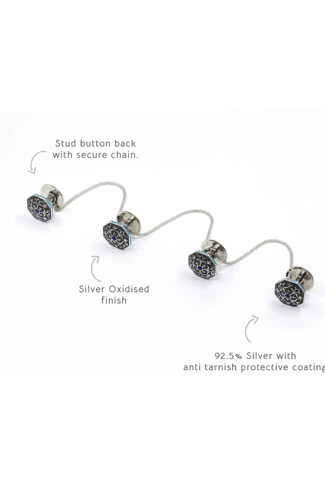 Silver Goonj Isar Kurta Buttons