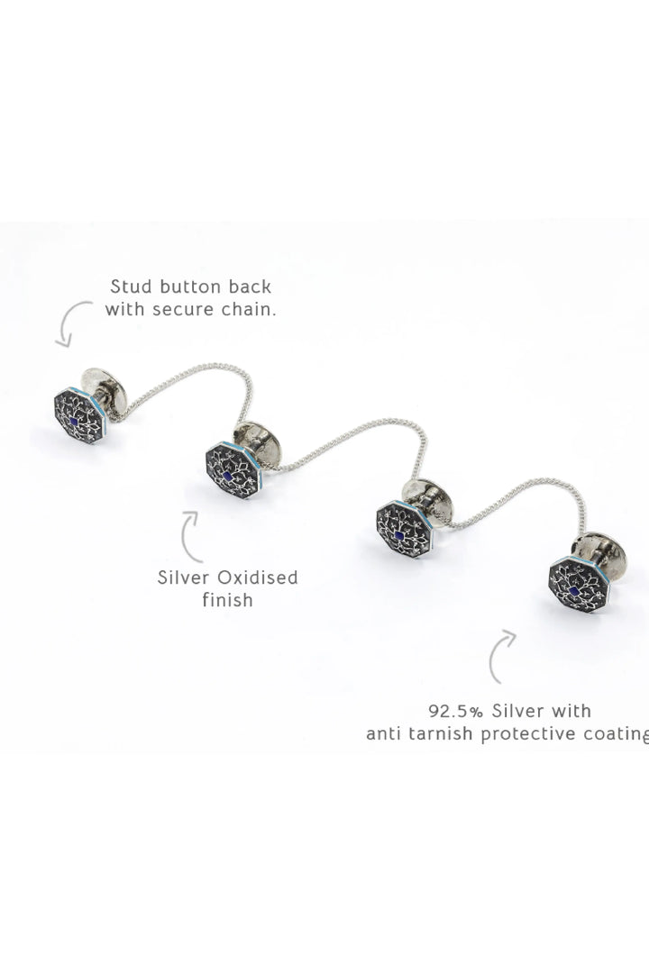 Silver Goonj Isar Kurta Buttons