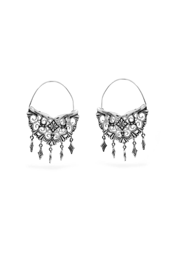 Thar Hoop Earrings - Siver Oxide Finish