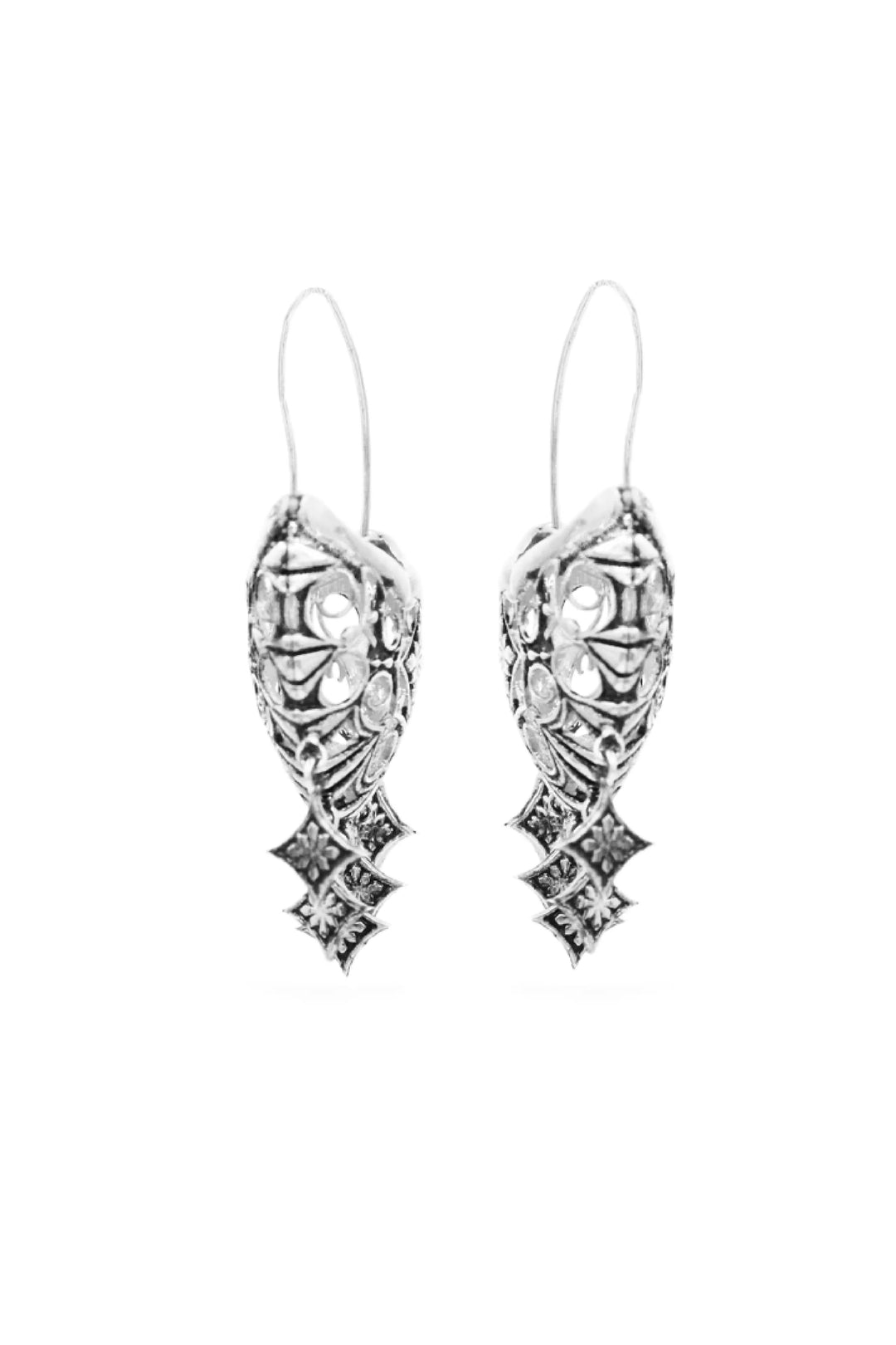 Thar Hoop Earrings - Siver Oxide Finish