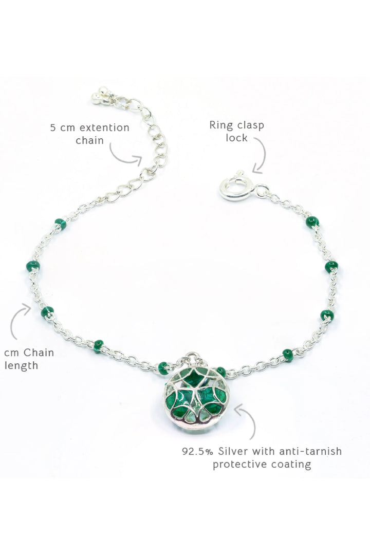Prism charm bracelet -Rama Green