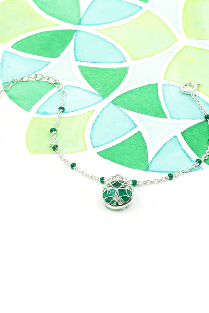 Prism charm bracelet -Rama Green