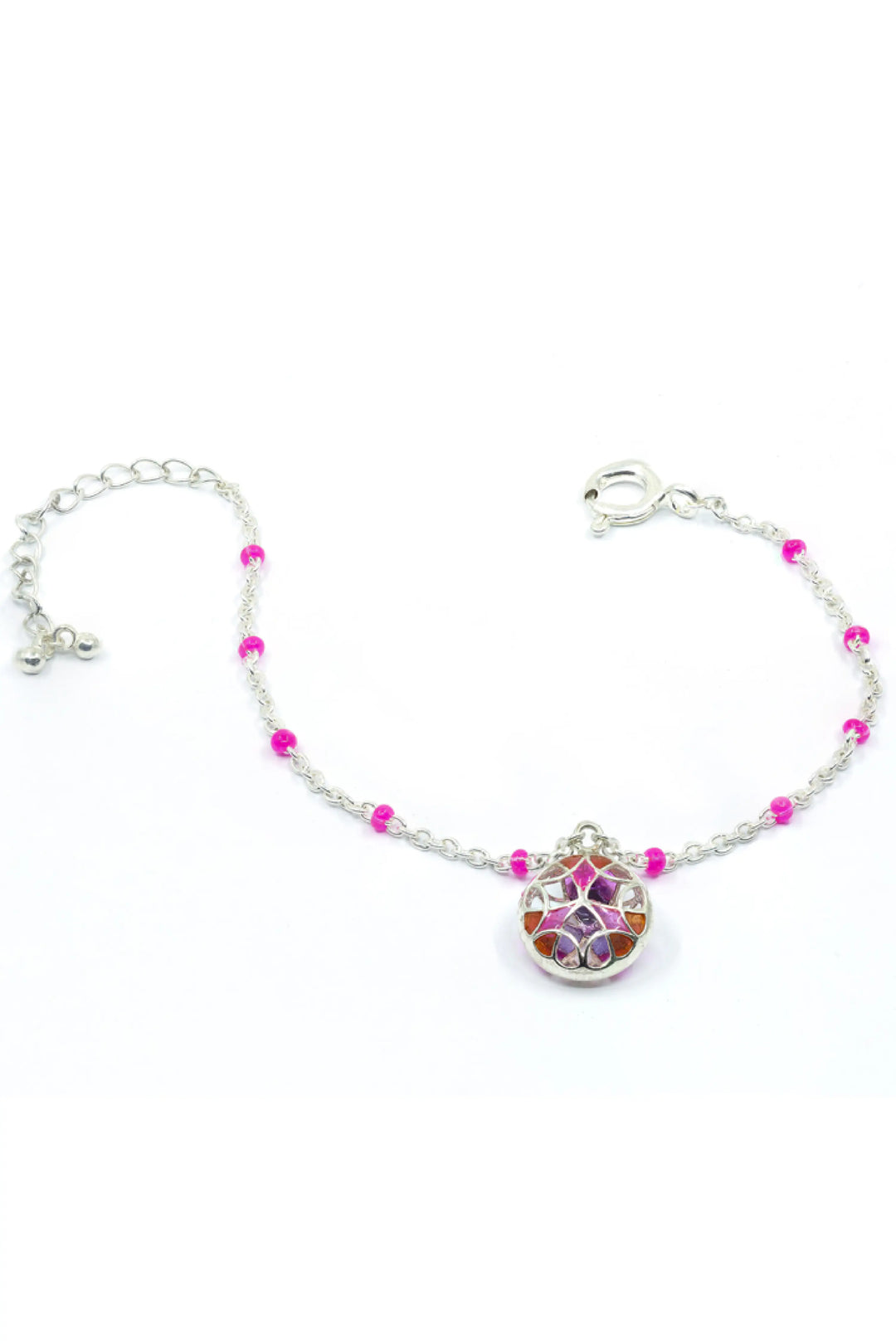 Prism charm bracelet -  Pink