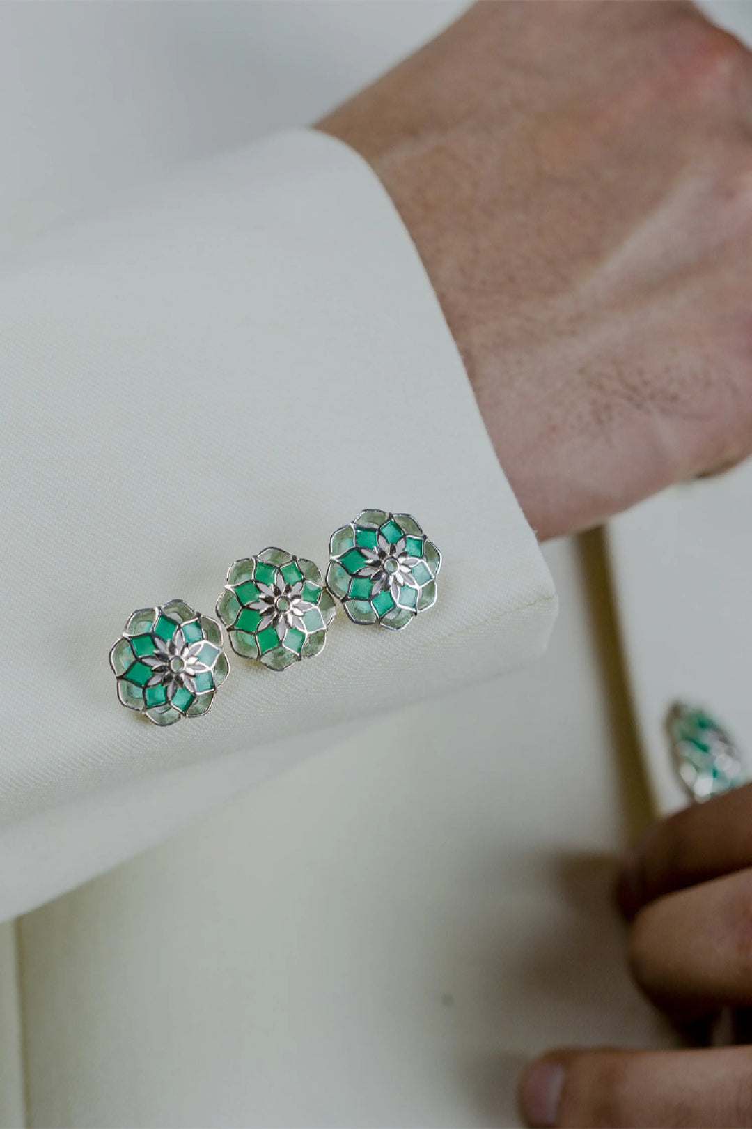 Green Gulaal Sherwani Buttons