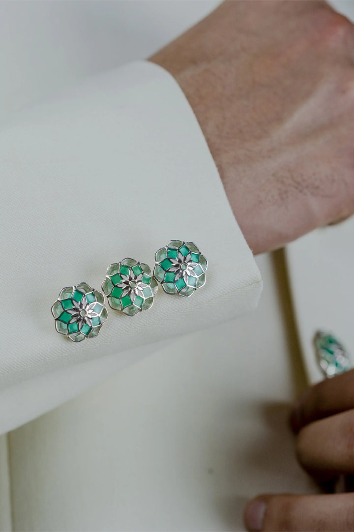 Green Gulaal Sherwani Buttons