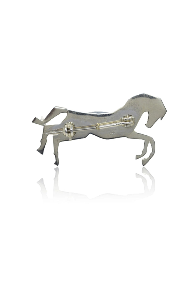 Silver Untamed Horse Lapel Pin