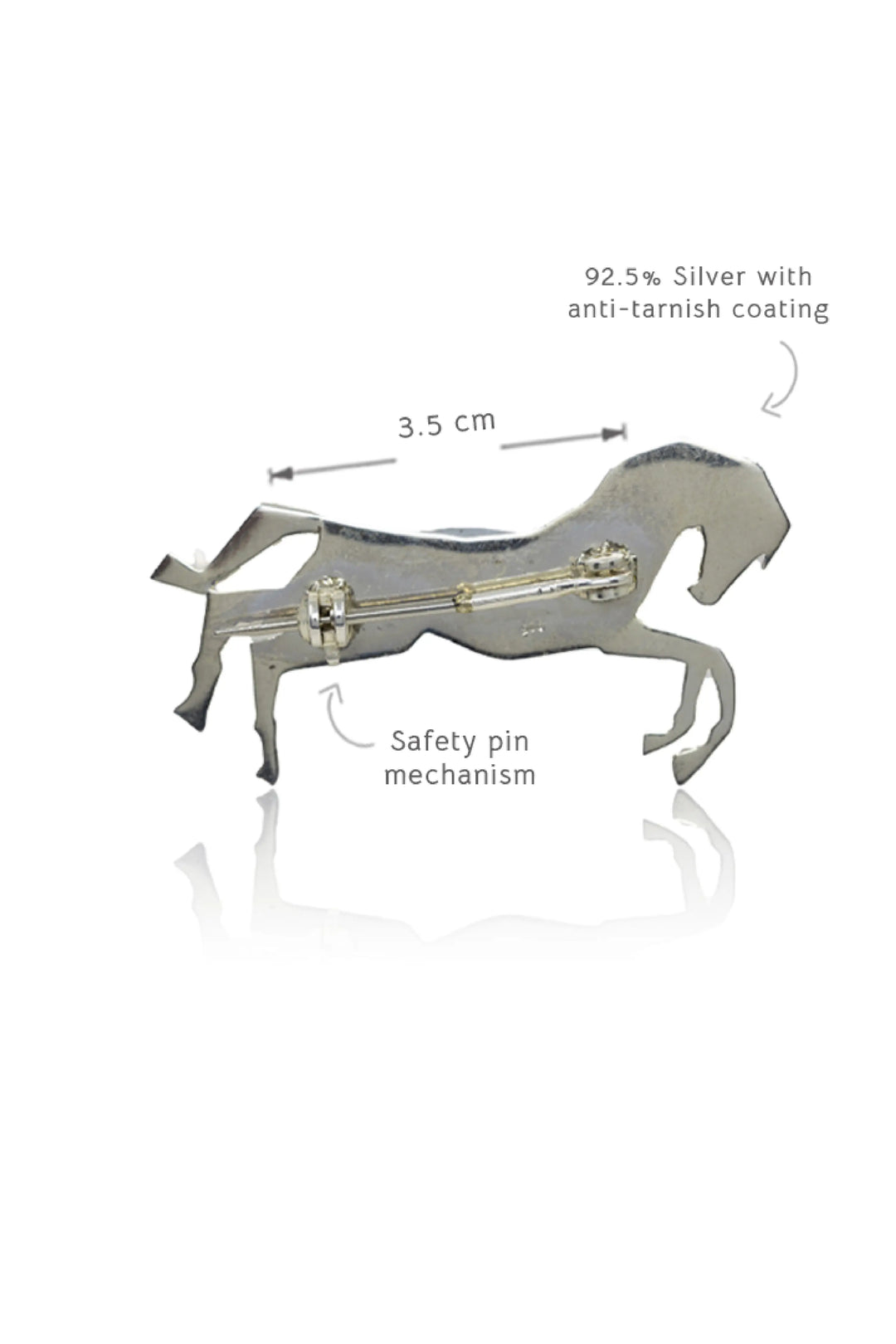 Silver Untamed Horse Lapel Pin