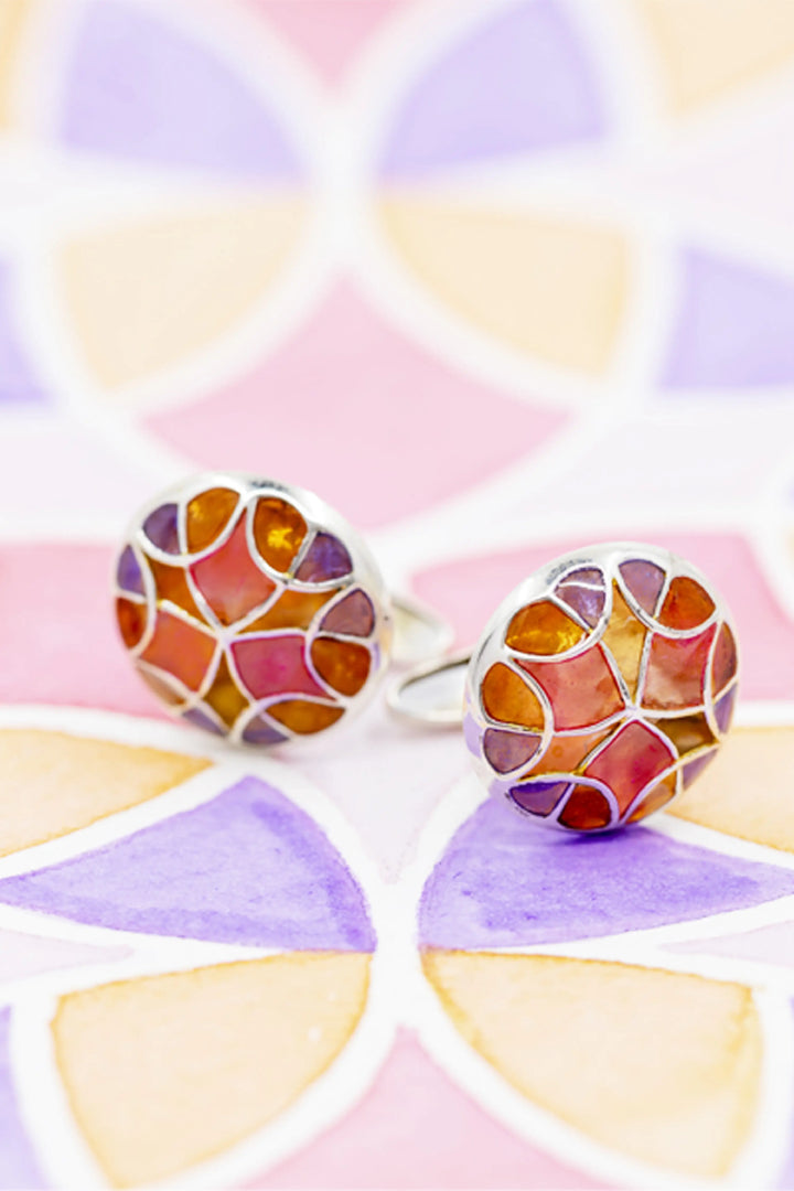 Rust Pink Kaleidoscope Cufflinks