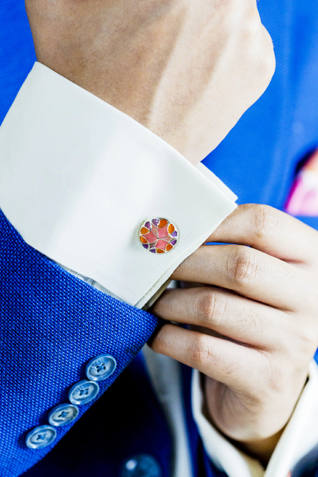 Rust Pink Kaleidoscope Cufflinks