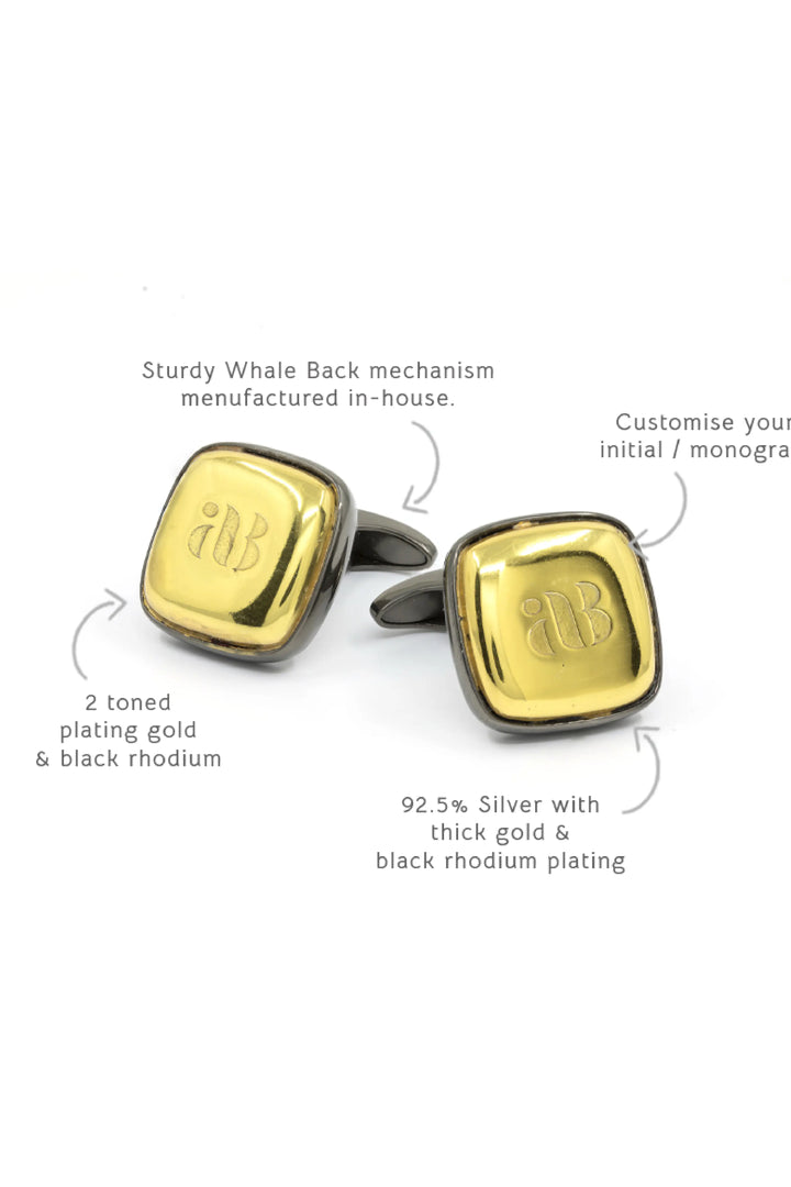 Two Toned Bevel Insignia Cufflinks
