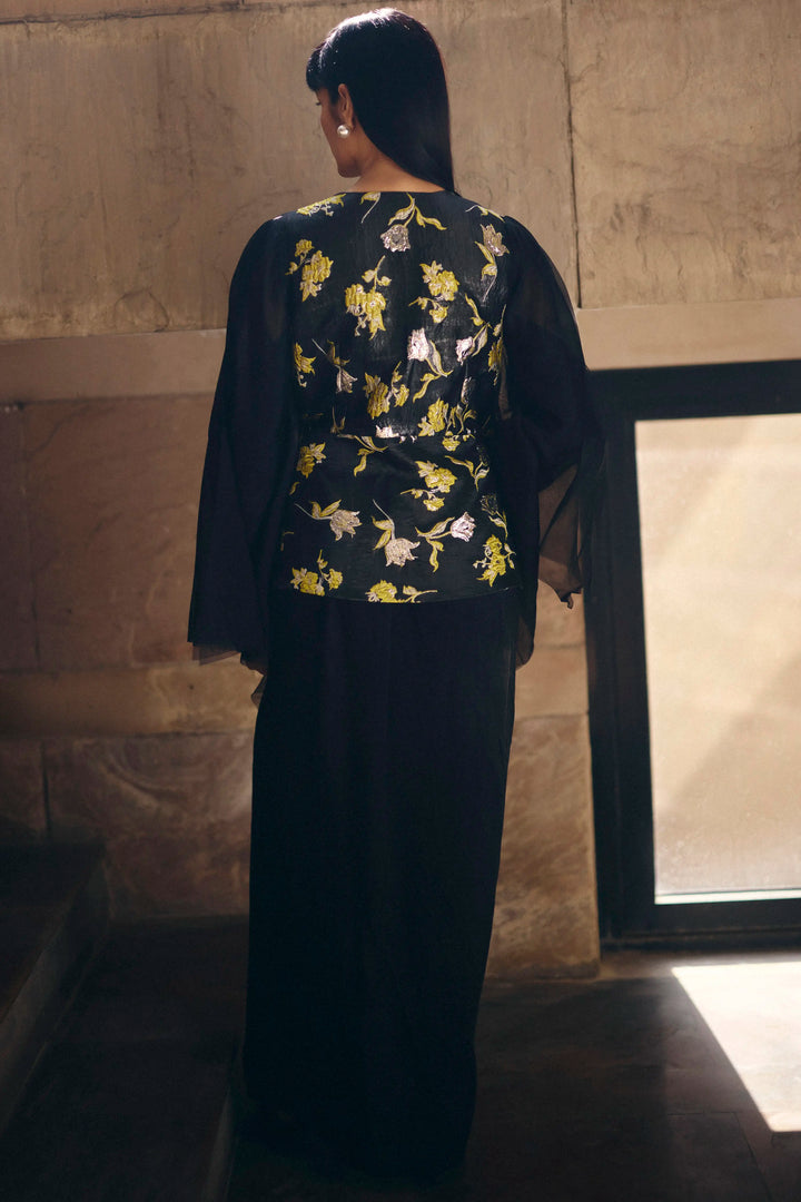 Black Jacquard Jacket Set