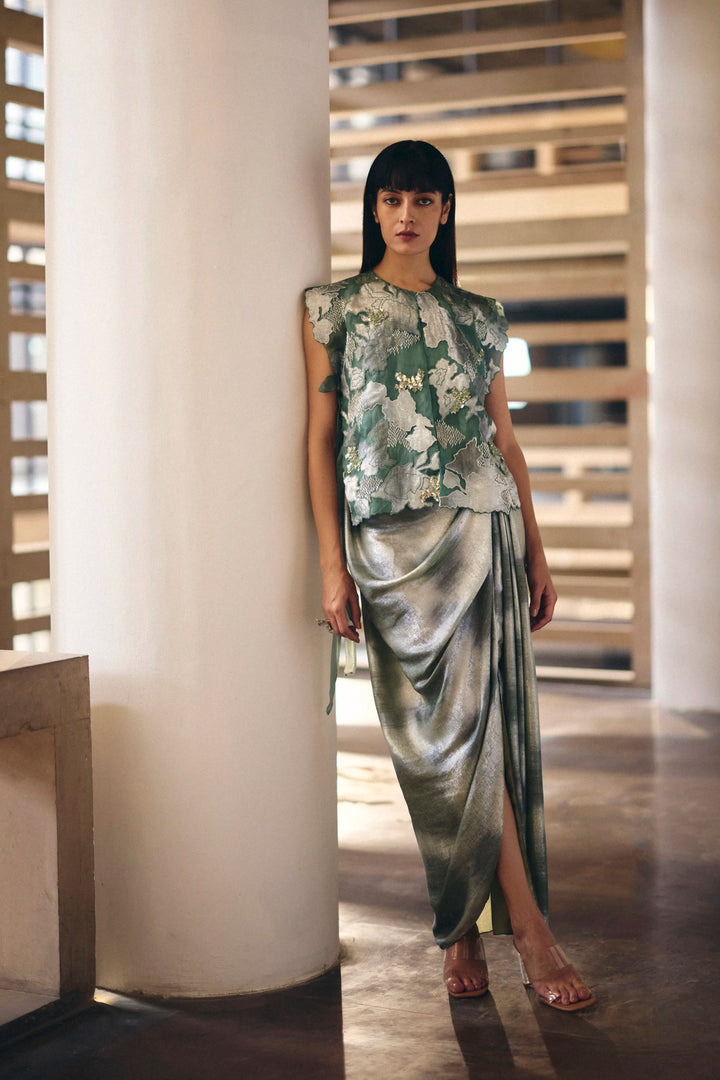 Sage Green Terra Dash Tie-up Cape Set
