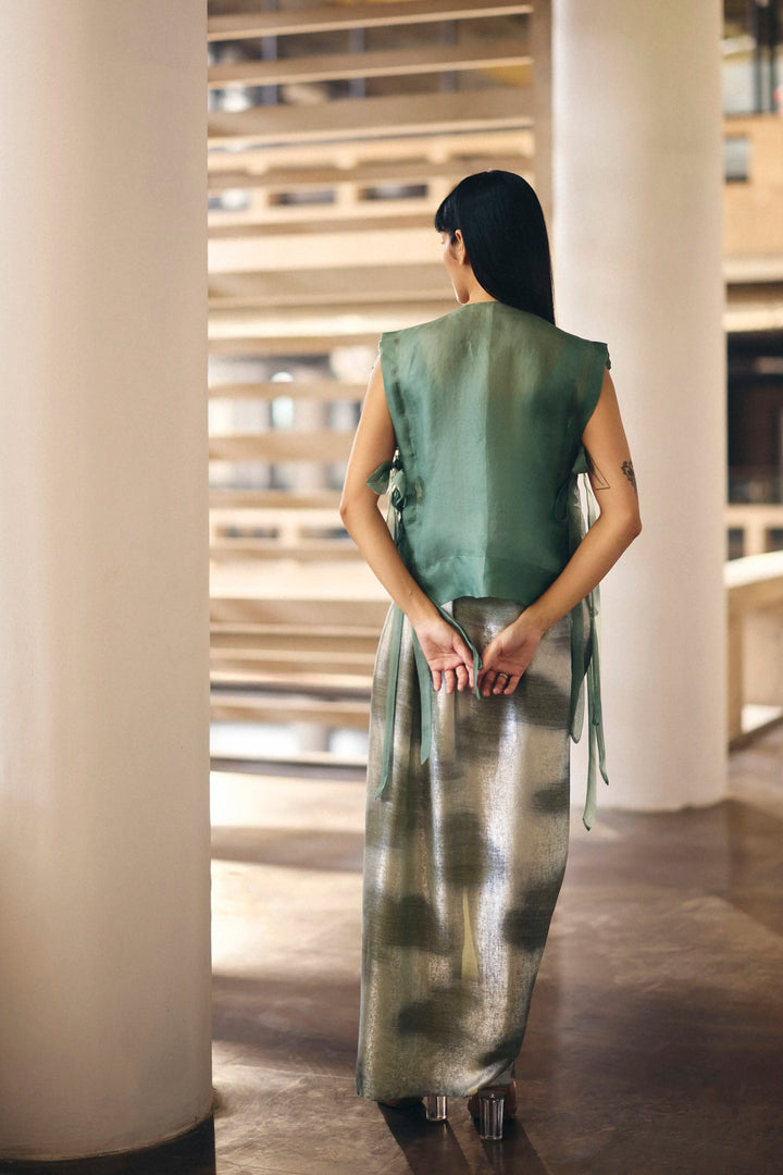 Sage Green Terra Dash Tie-up Cape Set