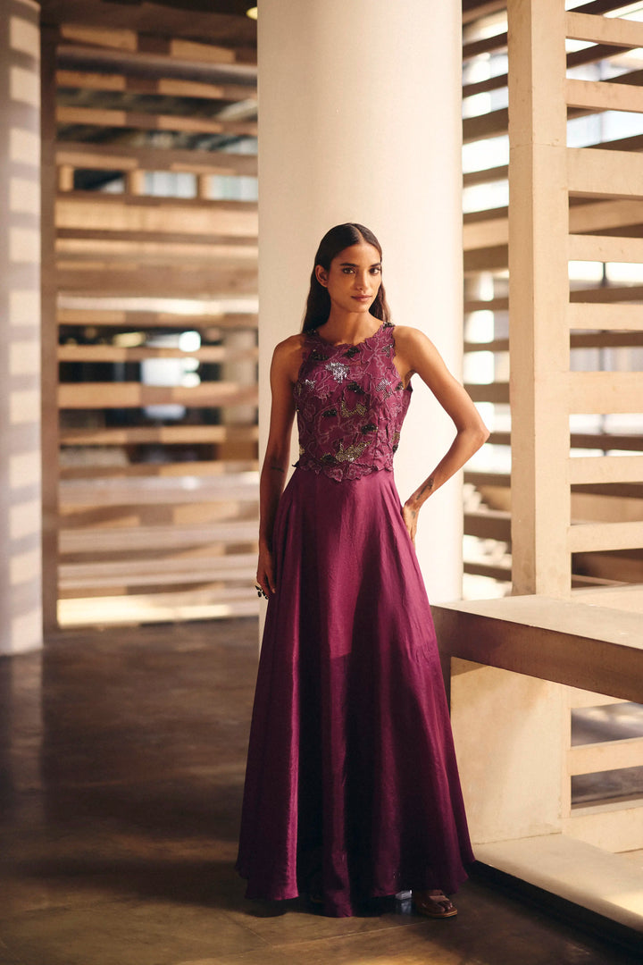 Burgundy Terra Dash Cut Out Dress