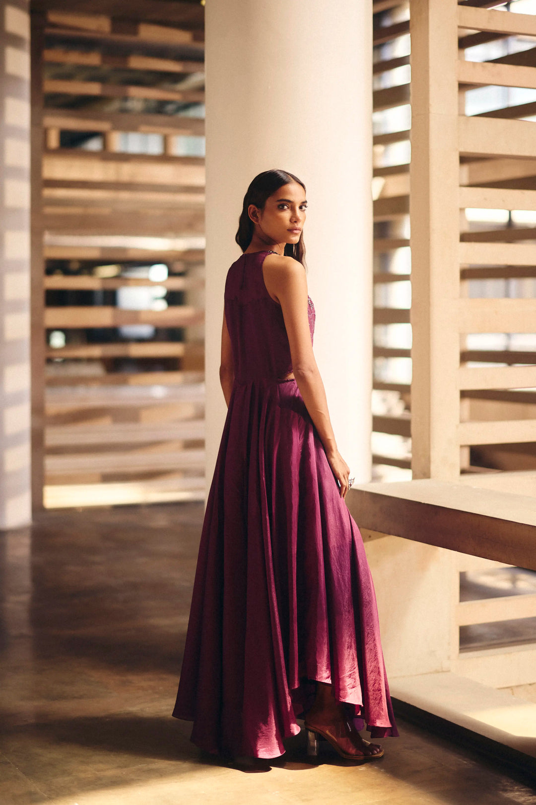 Burgundy Terra Dash Cut Out Dress