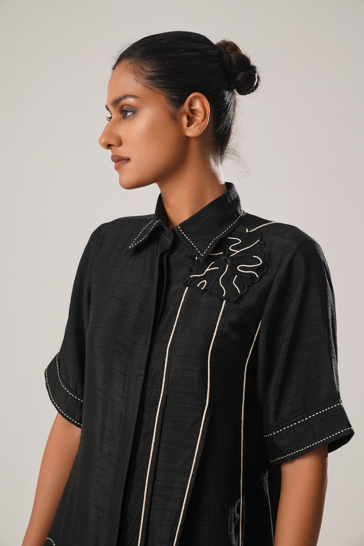MJ PLEATED DRESS (BLACK)