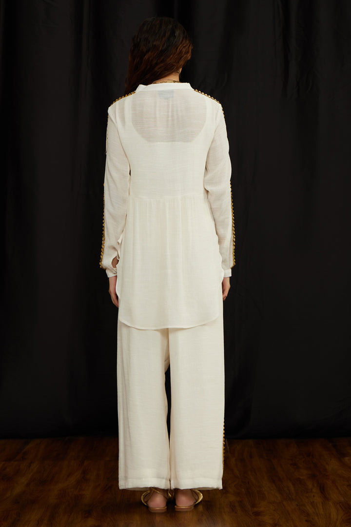 Chinese collar jhalar twin set