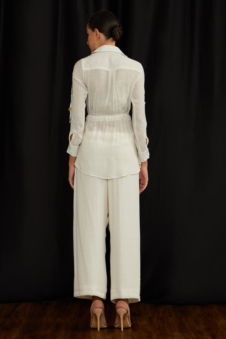 Drawstring jhalar shirt set